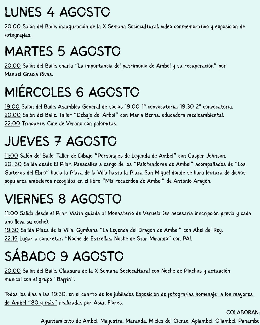 Programa X SEMANA SOCIO-CULTURAL